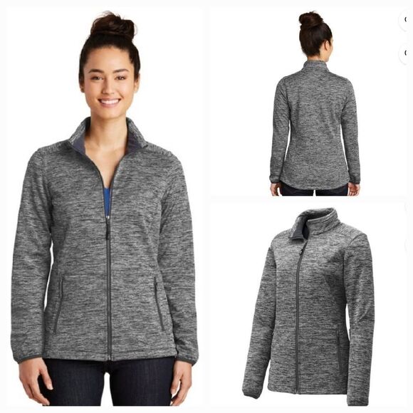🔹️Sport-Tek Black & Gray PosiCharge Soft Shell Jacket Large - Picture 1 of 10